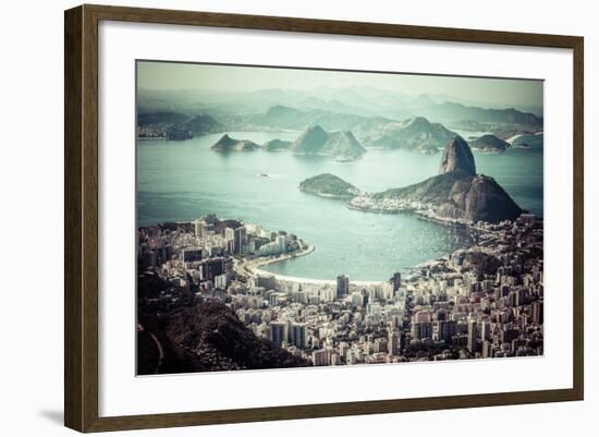 Rio De Janeiro, Brazil. Suggar Loaf And Botafogo Beach Viewed From Corcovado-Mariusz Prusaczyk-Framed Art Print