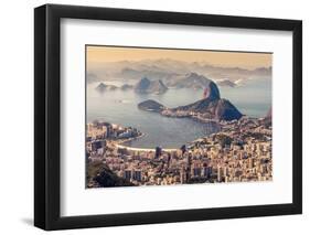 Rio De Janeiro, Brazil. Suggar Loaf and Botafogo Beach Viewed from Corcovado-Curioso Travel Photography-Framed Photographic Print