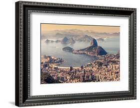 Rio De Janeiro, Brazil. Suggar Loaf and Botafogo Beach Viewed from Corcovado-Curioso Travel Photography-Framed Photographic Print