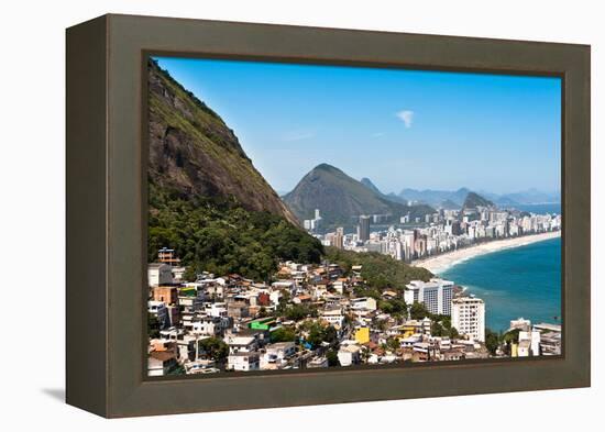 Rio De Janeiro Favela and Ipanema Beach View-dabldy-Framed Premier Image Canvas