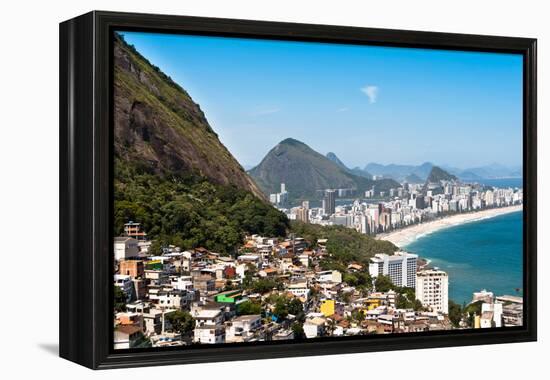 Rio De Janeiro Favela and Ipanema Beach View-dabldy-Framed Premier Image Canvas