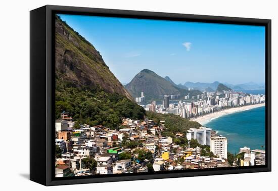 Rio De Janeiro Favela and Ipanema Beach View-dabldy-Framed Premier Image Canvas