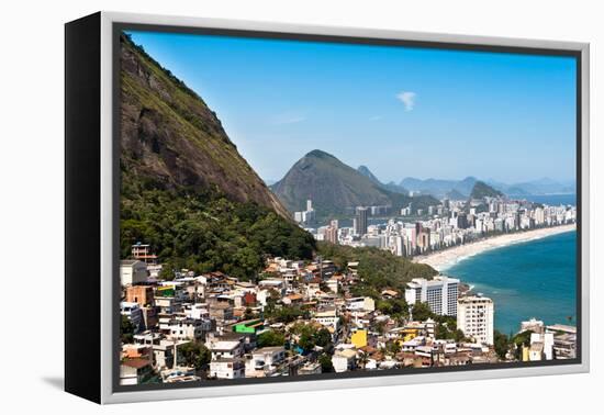 Rio De Janeiro Favela and Ipanema Beach View-dabldy-Framed Premier Image Canvas