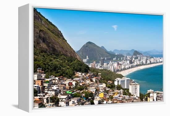 Rio De Janeiro Favela and Ipanema Beach View-dabldy-Framed Premier Image Canvas