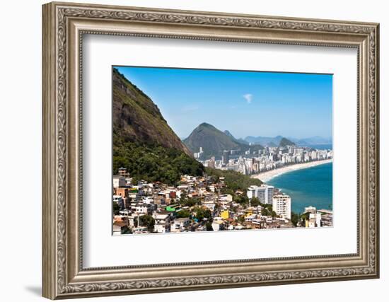 Rio De Janeiro Favela and Ipanema Beach View-dabldy-Framed Photographic Print