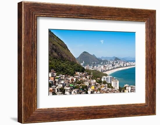 Rio De Janeiro Favela and Ipanema Beach View-dabldy-Framed Photographic Print