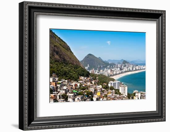 Rio De Janeiro Favela and Ipanema Beach View-dabldy-Framed Photographic Print