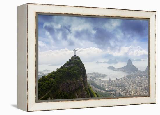 Rio De Janeiro Landscape Showing Corcovado, the Christ and the Sugar Loaf, Rio De Janeiro, Brazil-Alex Robinson-Framed Premier Image Canvas
