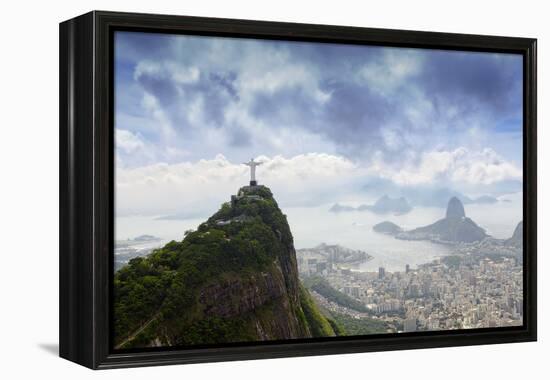 Rio De Janeiro Landscape Showing Corcovado, the Christ and the Sugar Loaf, Rio De Janeiro, Brazil-Alex Robinson-Framed Premier Image Canvas