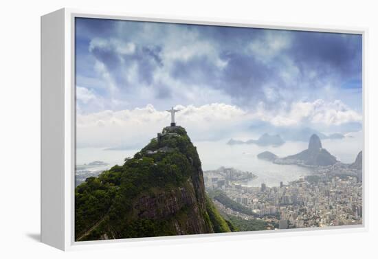 Rio De Janeiro Landscape Showing Corcovado, the Christ and the Sugar Loaf, Rio De Janeiro, Brazil-Alex Robinson-Framed Premier Image Canvas