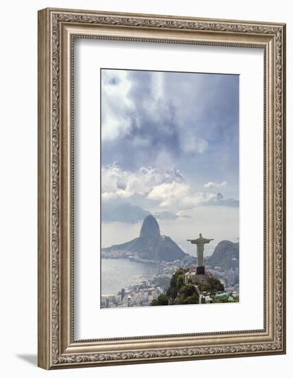 Rio De Janeiro Landscape Showing Corcovado, the Christ and the Sugar Loaf, Rio De Janeiro, Brazil-Alex Robinson-Framed Photographic Print