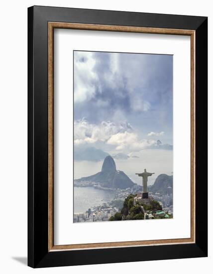 Rio De Janeiro Landscape Showing Corcovado, the Christ and the Sugar Loaf, Rio De Janeiro, Brazil-Alex Robinson-Framed Photographic Print