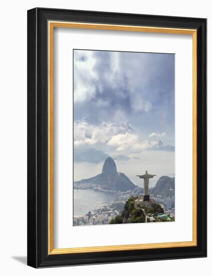 Rio De Janeiro Landscape Showing Corcovado, the Christ and the Sugar Loaf, Rio De Janeiro, Brazil-Alex Robinson-Framed Photographic Print