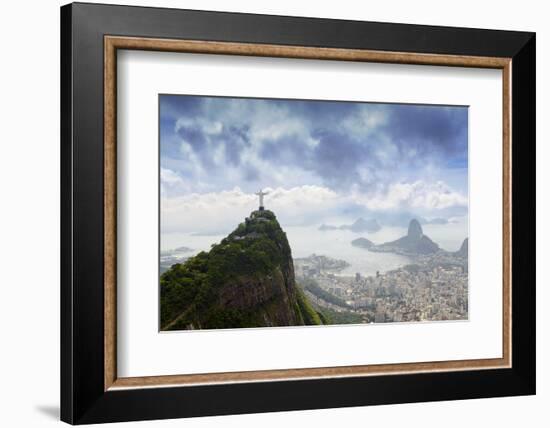 Rio De Janeiro Landscape Showing Corcovado, the Christ and the Sugar Loaf, Rio De Janeiro, Brazil-Alex Robinson-Framed Photographic Print