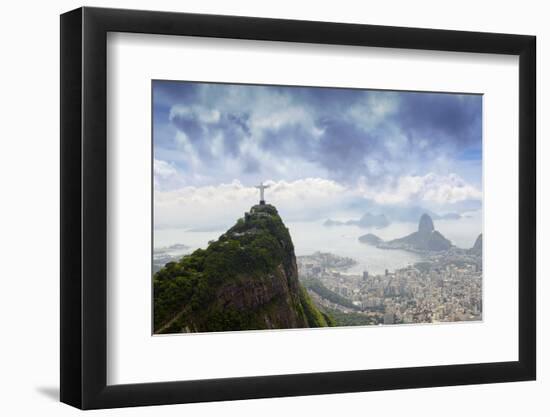 Rio De Janeiro Landscape Showing Corcovado, the Christ and the Sugar Loaf, Rio De Janeiro, Brazil-Alex Robinson-Framed Photographic Print