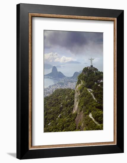 Rio De Janeiro Landscape Showing Corcovado, the Christ and the Sugar Loaf, Rio De Janeiro, Brazil-Alex Robinson-Framed Photographic Print