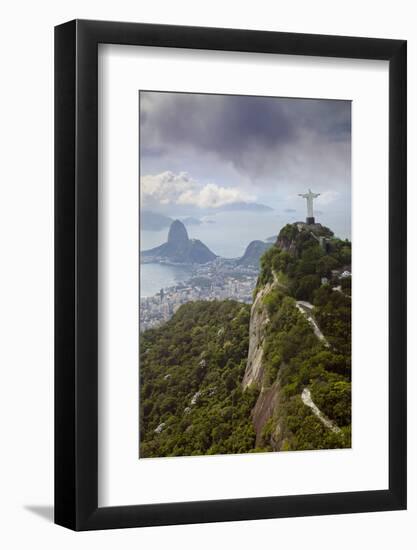 Rio De Janeiro Landscape Showing Corcovado, the Christ and the Sugar Loaf, Rio De Janeiro, Brazil-Alex Robinson-Framed Photographic Print