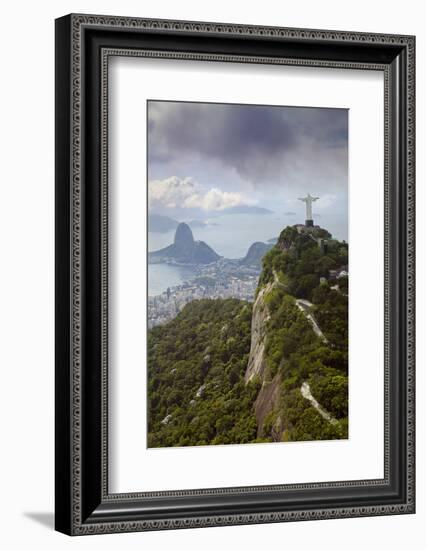 Rio De Janeiro Landscape Showing Corcovado, the Christ and the Sugar Loaf, Rio De Janeiro, Brazil-Alex Robinson-Framed Photographic Print