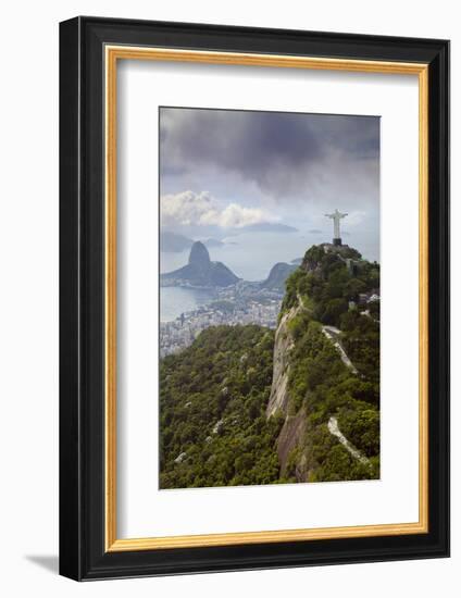 Rio De Janeiro Landscape Showing Corcovado, the Christ and the Sugar Loaf, Rio De Janeiro, Brazil-Alex Robinson-Framed Photographic Print