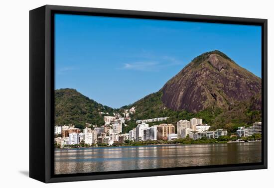 Rio De Janeiro Mountains around Lagoon-dabldy-Framed Premier Image Canvas