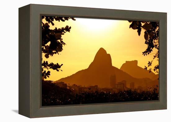 Rio De Janeiro Mountains by Sunset-dabldy-Framed Premier Image Canvas