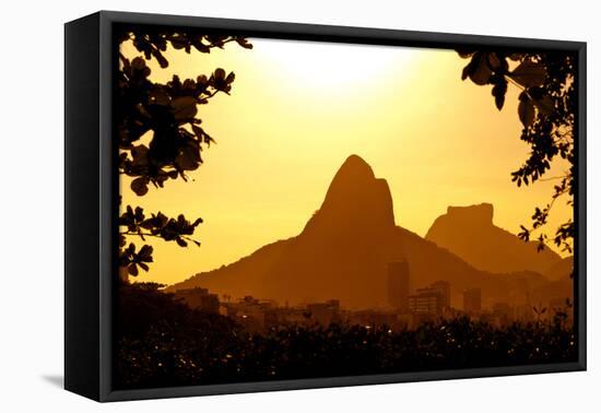 Rio De Janeiro Mountains by Sunset-dabldy-Framed Premier Image Canvas