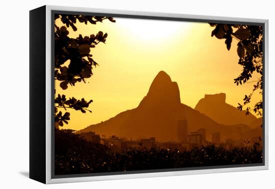 Rio De Janeiro Mountains by Sunset-dabldy-Framed Premier Image Canvas