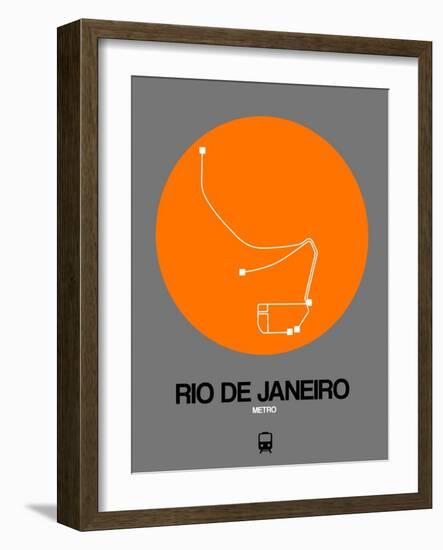 Rio De Janeiro Orange Subway Map-NaxArt-Framed Art Print