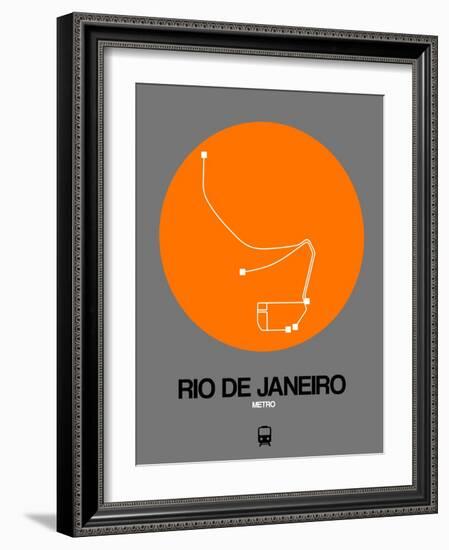 Rio De Janeiro Orange Subway Map-NaxArt-Framed Art Print