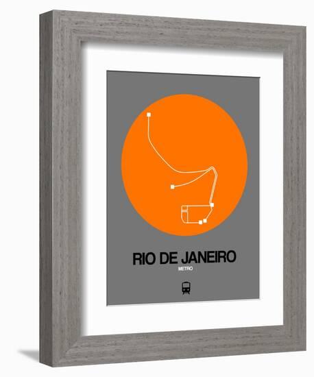 Rio De Janeiro Orange Subway Map-NaxArt-Framed Premium Giclee Print