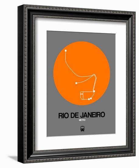 Rio De Janeiro Orange Subway Map-NaxArt-Framed Premium Giclee Print