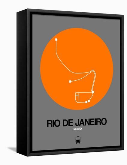 Rio De Janeiro Orange Subway Map-NaxArt-Framed Stretched Canvas