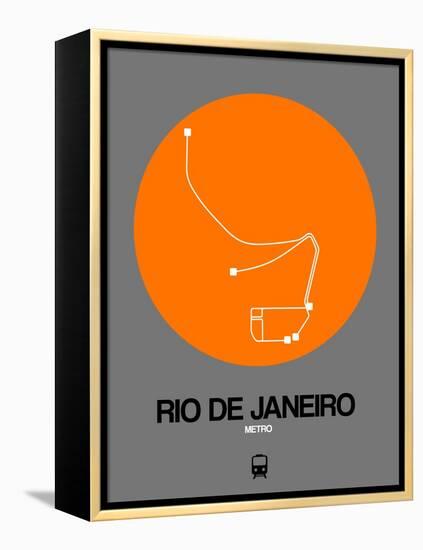Rio De Janeiro Orange Subway Map-NaxArt-Framed Stretched Canvas