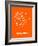 Rio de Janeiro Street Map Orange-NaxArt-Framed Art Print