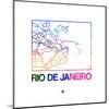 Rio De Janeiro Watercolor Street Map-NaxArt-Mounted Art Print