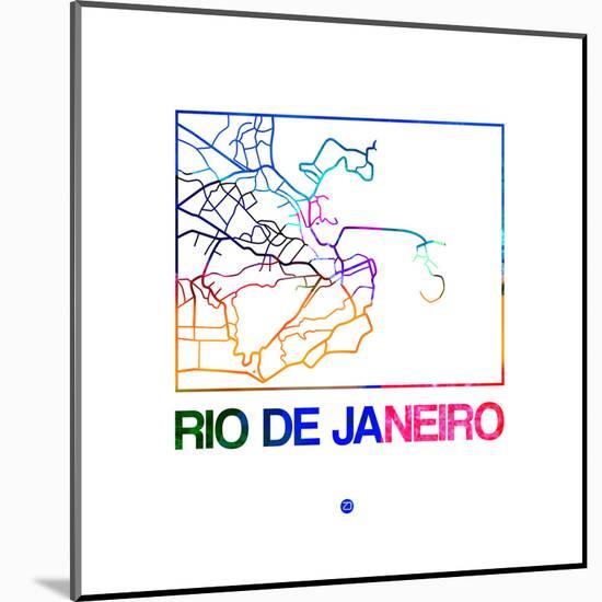 Rio De Janeiro Watercolor Street Map-NaxArt-Mounted Art Print