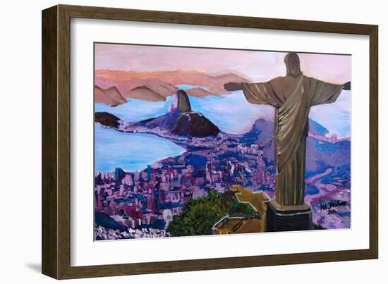 Rio de Janeiro with Christ the Redeemer-Martina Bleichner-Framed Art Print