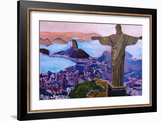 Rio de Janeiro with Christ the Redeemer-Martina Bleichner-Framed Art Print