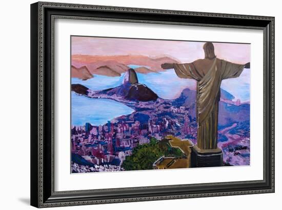 Rio de Janeiro with Christ the Redeemer-Martina Bleichner-Framed Art Print