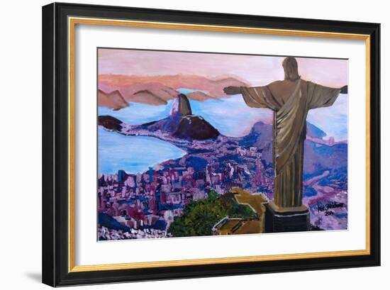 Rio de Janeiro with Christ the Redeemer-Martina Bleichner-Framed Art Print