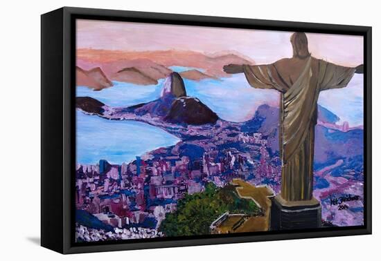 Rio de Janeiro with Christ the Redeemer-Martina Bleichner-Framed Stretched Canvas