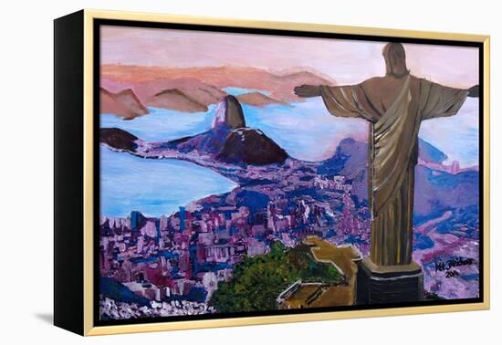 Rio de Janeiro with Christ the Redeemer-Martina Bleichner-Framed Stretched Canvas