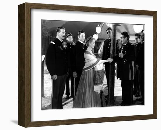 RIO GRANDE, 1950 directed by JOHN FORD John Wayne, Maureen O'Hara and J.Carrol Naish (b/w photo)-null-Framed Photo