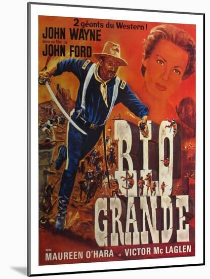 Rio Grande, French Movie Poster, 1950-null-Mounted Art Print