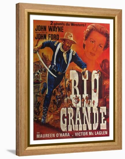 Rio Grande, French Movie Poster, 1950-null-Framed Stretched Canvas