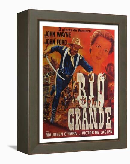 Rio Grande, French Movie Poster, 1950-null-Framed Stretched Canvas