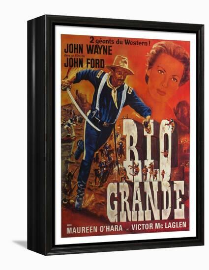 Rio Grande, French Movie Poster, 1950-null-Framed Stretched Canvas
