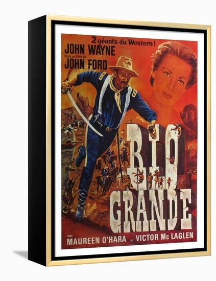 Rio Grande, French Movie Poster, 1950-null-Framed Stretched Canvas