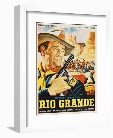 Rio Grande, Mexican Movie Poster, 1950-null-Framed Premium Giclee Print