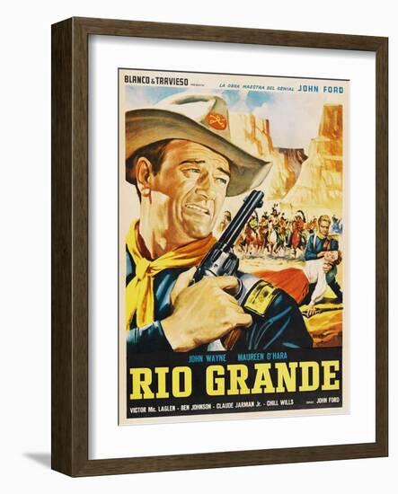 Rio Grande, Mexican Movie Poster, 1950-null-Framed Art Print